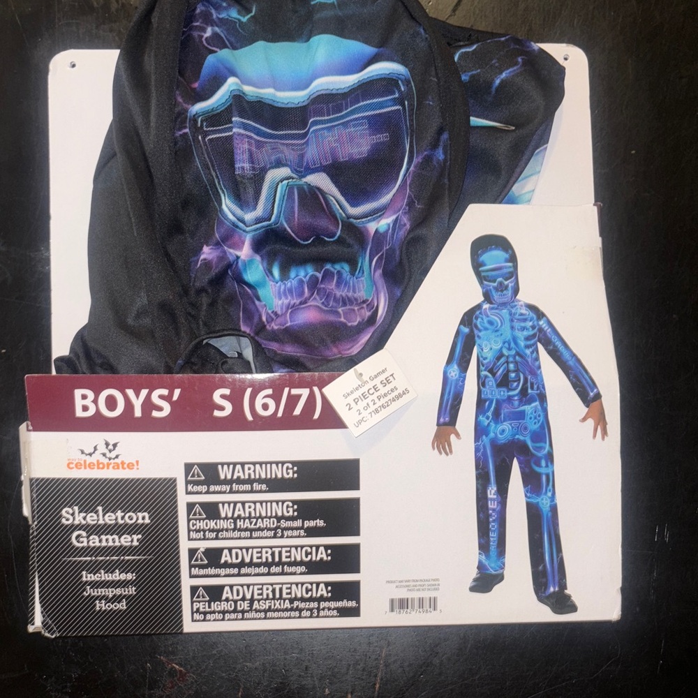 Boys' Skeleton‎ Gamer Costume with Hood